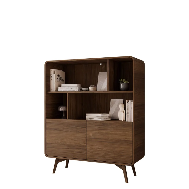 Corvan kirjahylly 108 cm pähkinä, Ruskea