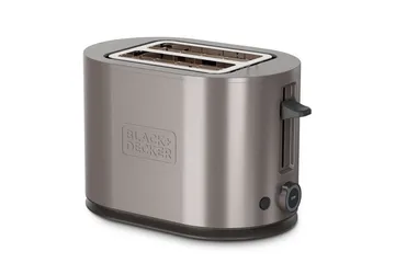 Leivänpaahdin Black+Decker 2 osastoa, ruostumatonta terästä - Hopea - Kotitalous - Keittiökoneet - Lämmittäminen & keittäminen - Leivänpaahdin