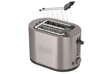 Leivänpaahdin Black+Decker 2 osastoa, ruostumatonta terästä - Hopea - Kotitalous - Keittiökoneet - Lämmittäminen & keittäminen - Leivänpaahdin