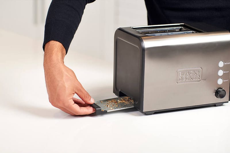 Leivänpaahdin Black+Decker 2 laitetta kiillotettu teräs - Harmaa - Kotitalous - Keittiökoneet - Lämmittäminen & keittäminen - Leivänpaahdin