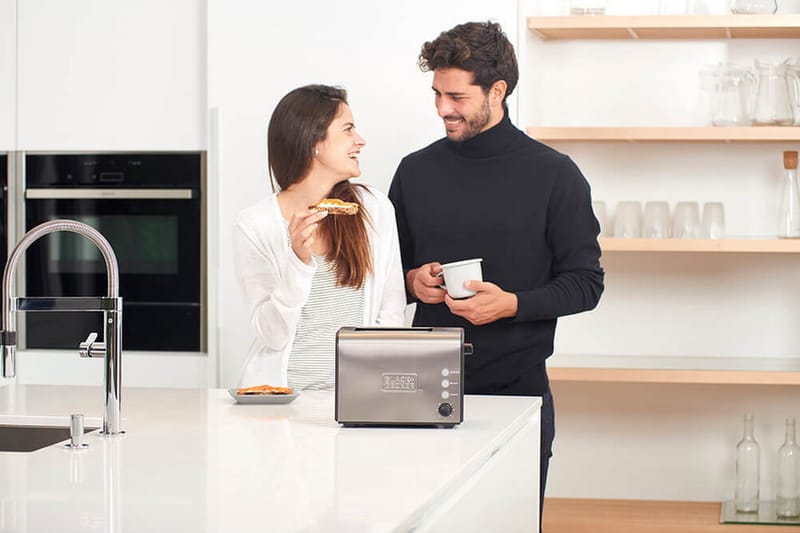 Leivänpaahdin Black+Decker 2 laitetta kiillotettu teräs - Harmaa - Kotitalous - Keittiökoneet - Lämmittäminen & keittäminen - Leivänpaahdin