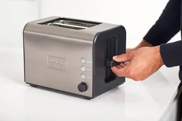 Leivänpaahdin Black+Decker 2 laitetta kiillotettu teräs - Harmaa - Kotitalous - Keittiökoneet - Lämmittäminen & keittäminen - Leivänpaahdin