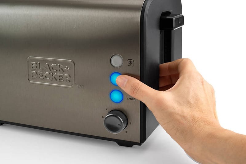 Leivänpaahdin Black+Decker 2 laitetta kiillotettu teräs - Harmaa - Kotitalous - Keittiökoneet - Lämmittäminen & keittäminen - Leivänpaahdin