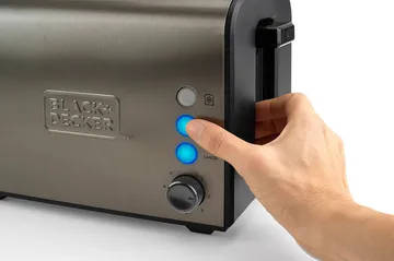 Leivänpaahdin Black+Decker 2 laitetta kiillotettu teräs - Harmaa - Kotitalous - Keittiökoneet - Lämmittäminen & keittäminen - Leivänpaahdin