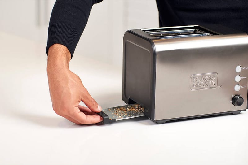 Leivänpaahdin Black+Decker 2 laitetta kiillotettu teräs - Harmaa - Kotitalous - Keittiökoneet - Lämmittäminen & keittäminen - Leivänpaahdin