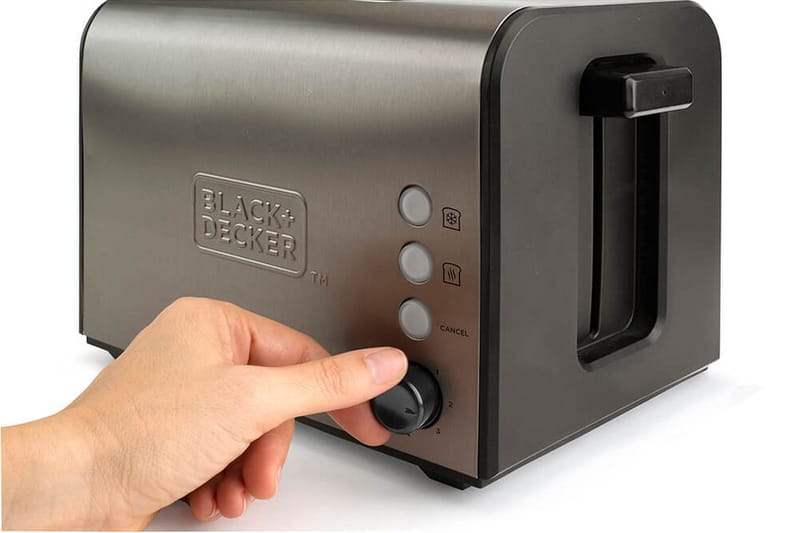 Leivänpaahdin Black+Decker 2 laitetta kiillotettu teräs - Harmaa - Kotitalous - Keittiökoneet - Lämmittäminen & keittäminen - Leivänpaahdin