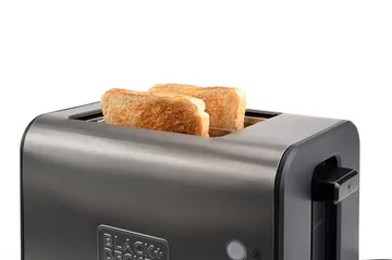 Leivänpaahdin Black+Decker 2 laitetta kiillotettu teräs - Harmaa - Kotitalous - Keittiökoneet - Lämmittäminen & keittäminen - Leivänpaahdin
