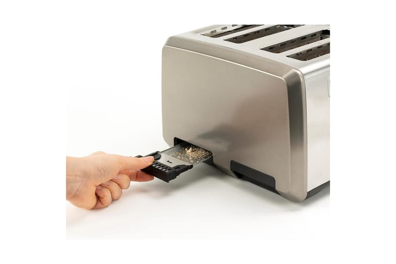 Leivänpaahdin Black+Decker 4 lokeroa 1960 W harjattu teräs - Harmaa - Kotitalous - Keittiökoneet - Lämmittäminen & keittäminen - Leivänpaahdin