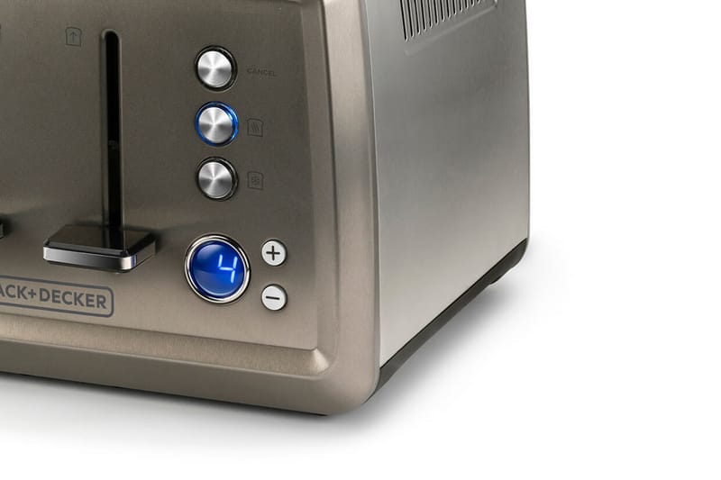 Leivänpaahdin Black+Decker 4 lokeroa 1960W Harjattu Teräs - Harmaa - Kotitalous - Keittiökoneet - Lämmittäminen & keittäminen - Leivänpaahdin