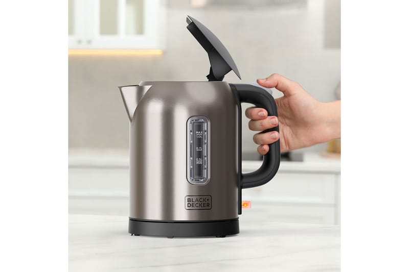 Vedenkeitin Black+Decker 2200 W 1 l harjattu teräs - Hopea - Kotitalous - Keittiökoneet - Lämmittäminen & keittäminen - Vedenkeitin