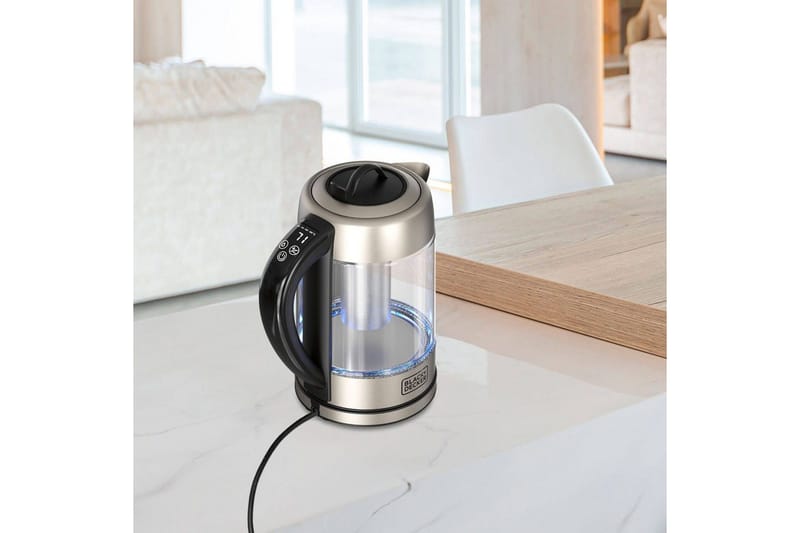 Vedenkeitin Black+Decker Lasissa teesuodattimella 1.7L - Hopea - Kotitalous - Keittiökoneet - Lämmittäminen & keittäminen - Vedenkeitin