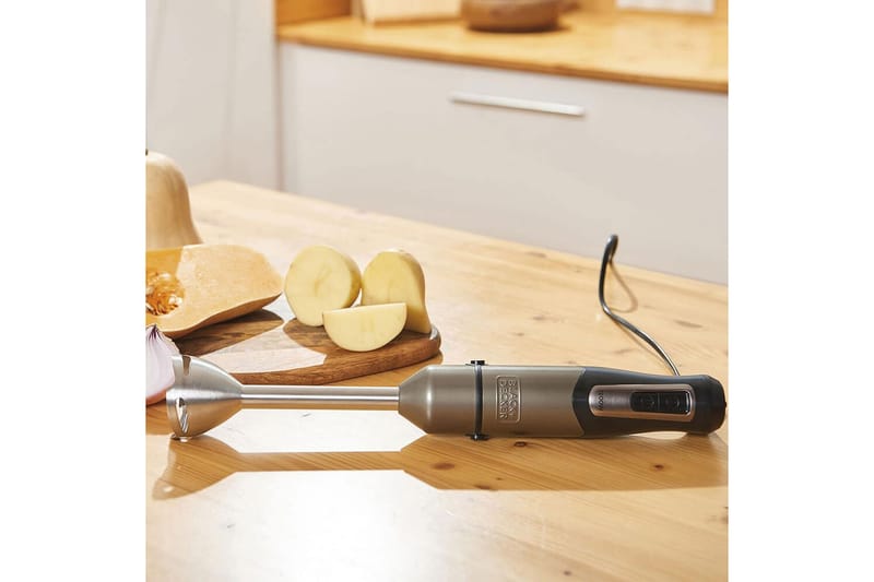 Sauvasekoitin Black+Decker 1200W harjattu teräs - Hopea - Kotitalous - Keittiökoneet - Sekoittaminen & pilkkominen - Sauvasekoitin