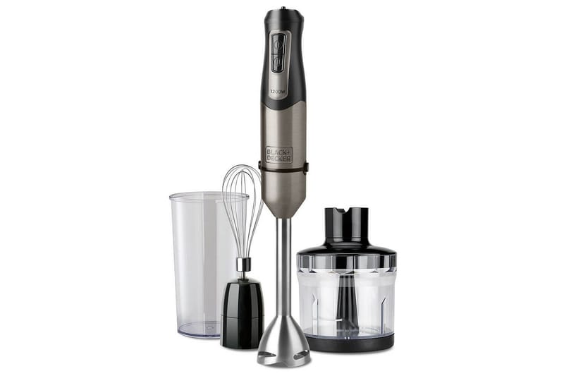 Sauvasekoitinsetti Black+Decker Harjattua 1200W - Kotitalous - Keittiökoneet - Sekoittaminen & pilkkominen - Sauvasekoitin