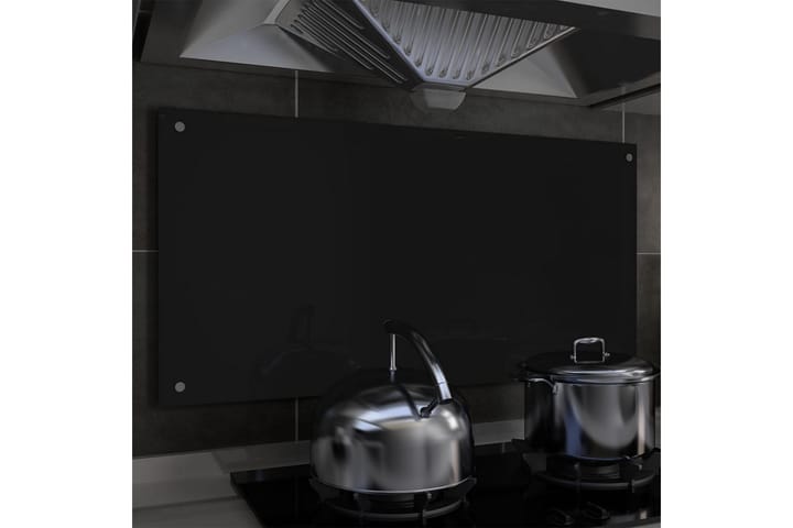 Keittiön roiskesuoja musta 100x50 cm karkaistu lasi - Musta - Liesituuletin - Liesituuletintarvikkeet