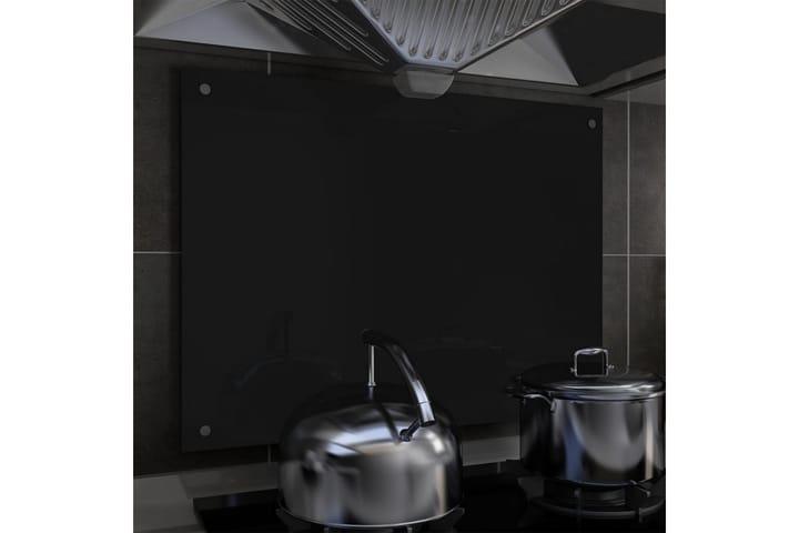 Keittiön roiskesuoja musta 80x60 cm karkaistu lasi - Musta - Liesituuletin - Liesituuletintarvikkeet