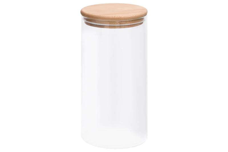 Lasiset säilytyspurkit bambukansilla 4 kpl 1200 ml - Läpinäkyvä - Kotitalous - Ruoanlaitto & leivonta - Keittiövälineet & keittiötarvikkeet - Purkit