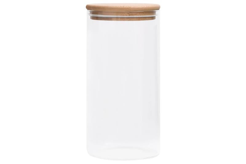 Lasiset säilytyspurkit bambukansilla 4 kpl 1200 ml - Läpinäkyvä - Kotitalous - Ruoanlaitto & leivonta - Keittiövälineet & keittiötarvikkeet - Purkit