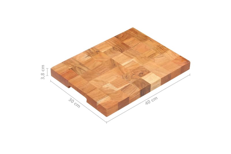 Leikkuulauta täysi akaasiapuu 40x30x3,8 cm - Ruskea - Kotitalous - Ruoanlaitto & leivonta - Keittiövälineet & keittiötarvikkeet - Leikkuulaudat