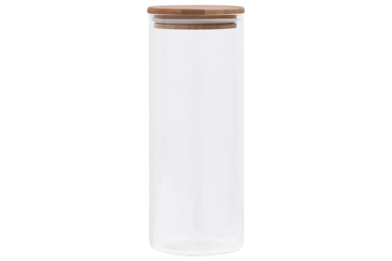 Lasiset säilytyspurkit bambukansilla 6 kpl 1000 ml - Läpinäkyvä - Kotitalous - Ruoanlaitto & leivonta - Keittiövälineet & keittiötarvikkeet - Purkit