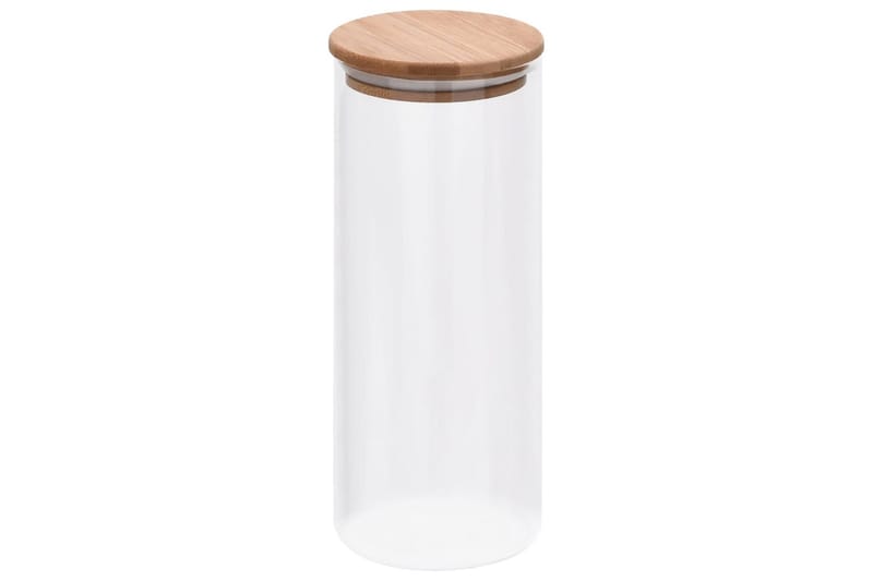 Lasiset säilytyspurkit bambukansilla 6 kpl 1000 ml - Läpinäkyvä - Kotitalous - Ruoanlaitto & leivonta - Keittiövälineet & keittiötarvikkeet - Purkit