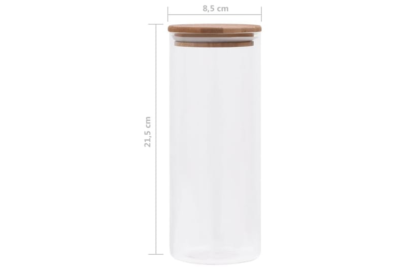 Lasiset säilytyspurkit bambukansilla 6 kpl 1000 ml - Läpinäkyvä - Kotitalous - Ruoanlaitto & leivonta - Keittiövälineet & keittiötarvikkeet - Purkit