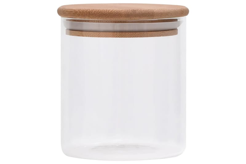 Lasiset säilytyspurkit bambukansilla 6 kpl 600 ml - Läpinäkyvä - Kotitalous - Ruoanlaitto & leivonta - Keittiövälineet & keittiötarvikkeet - Purkit