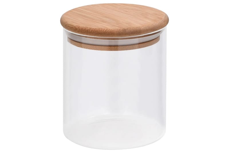 Lasiset säilytyspurkit bambukansilla 6 kpl 600 ml - Läpinäkyvä - Kotitalous - Ruoanlaitto & leivonta - Keittiövälineet & keittiötarvikkeet - Purkit