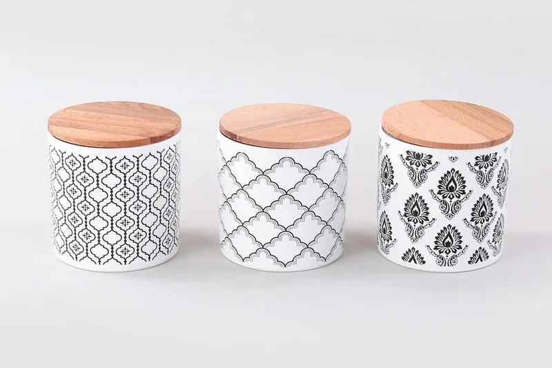 Säilytyslaatikot 6-pak, Valkoinen/Musta