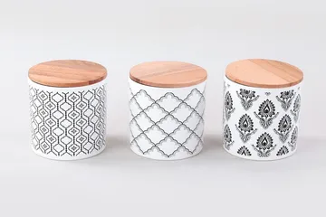 Säilytyslaatikot 6-pak - Valkoinen/Musta - Kotitalous - Ruoanlaitto & leivonta - Keittiövälineet & keittiötarvikkeet - Purkit