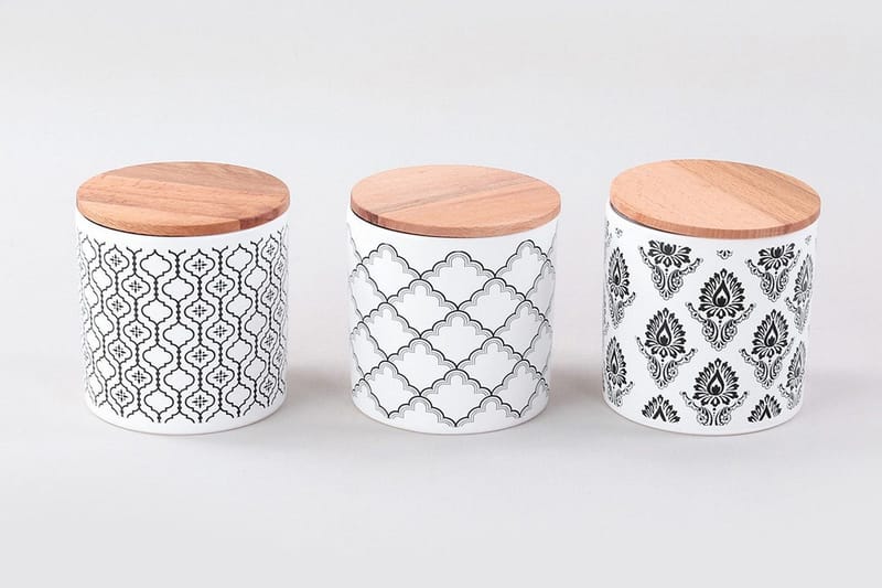 Säilytyslaatikot 6-pak, Valkoinen/Musta