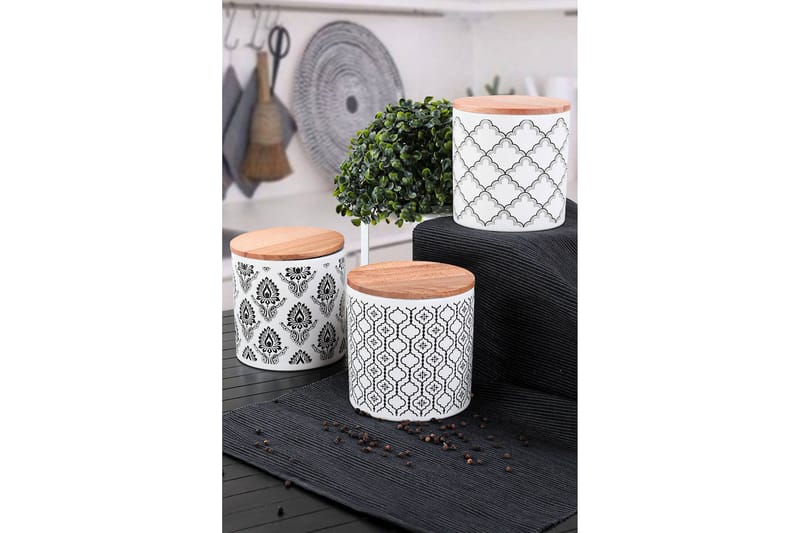 Säilytyslaatikot 6-pak - Valkoinen/Musta - Kotitalous - Ruoanlaitto & leivonta - Keittiövälineet & keittiötarvikkeet - Purkit