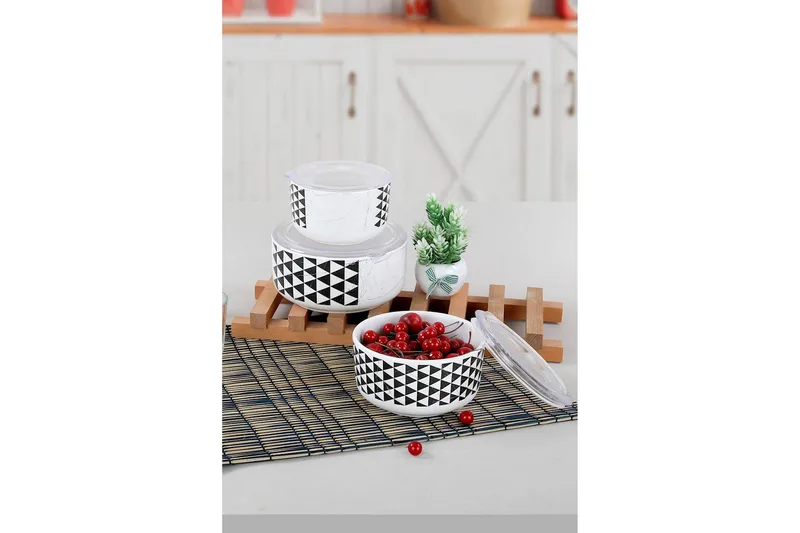 Säilytyslaatikot 6-pak - Valkoinen/Musta - Kotitalous - Ruoanlaitto & leivonta - Keittiövälineet & keittiötarvikkeet - Purkit