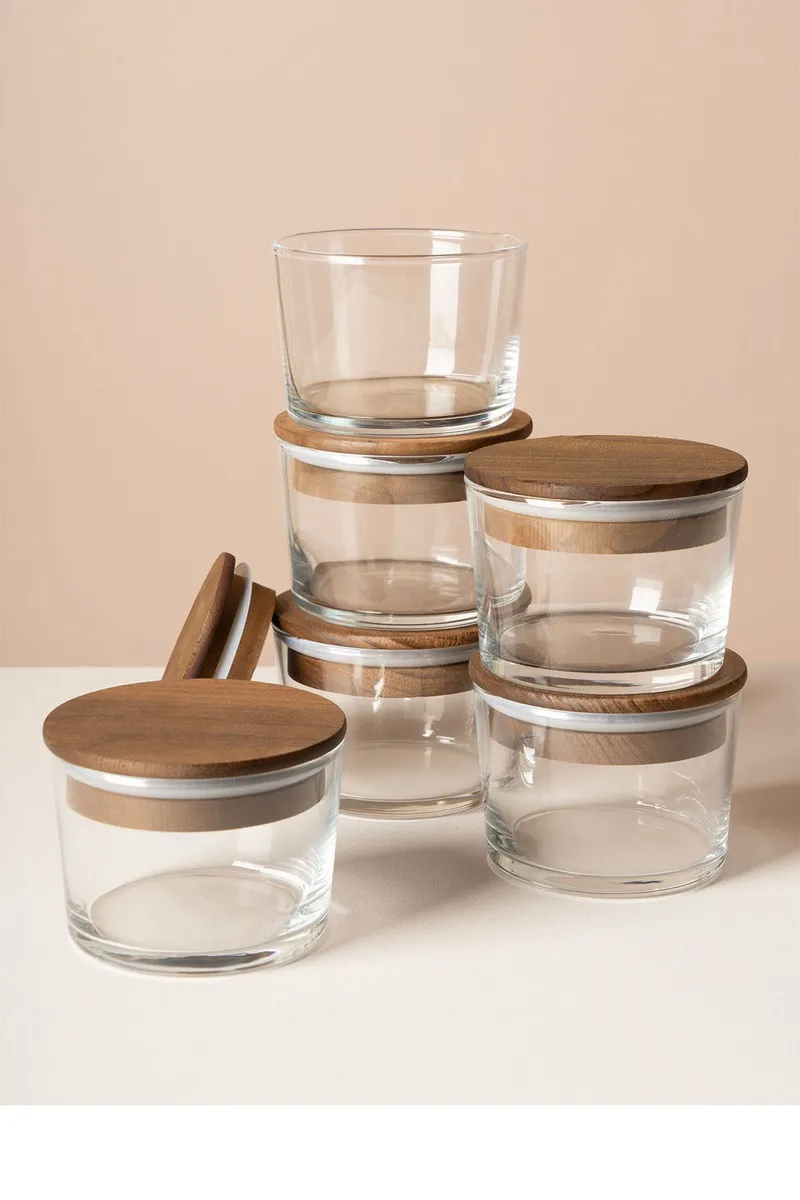 Säilytysrasiat, setti (12 osaa) Opviq Cleo Shelf (8 x 8 x 5 cm) Läpinäkyvä pähkinä, Läpinäkyvä pähkinä