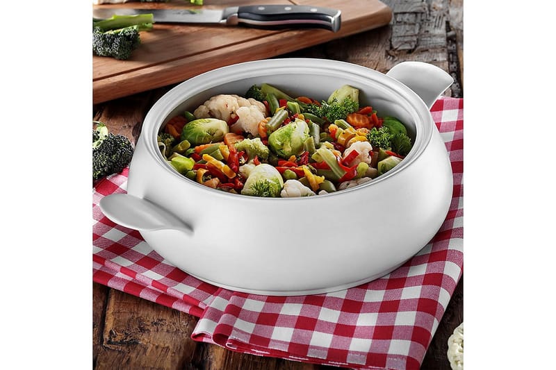 Valurautapata Adine 31x22 cm, Posliini/Valkoinen