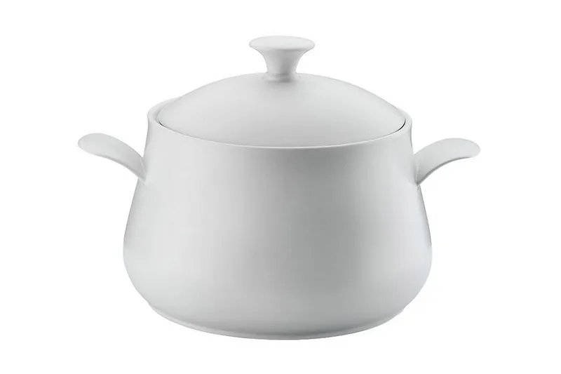 Valurautapata Adine 31x22 cm, Posliini/Valkoinen