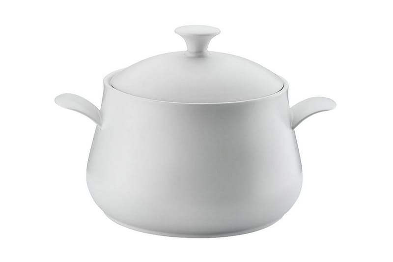 Valurautapata Adine 31x22 cm, Posliini/Valkoinen