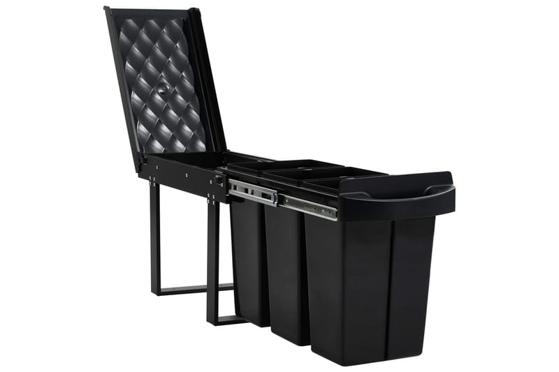 Keittiökaapin ulosvedettävä kierrätysroskis Soft-Close 36 l - Musta - Kotitalous - Siivous & vaatehuolto - Lajittelu & jätehuolto - Paperikori