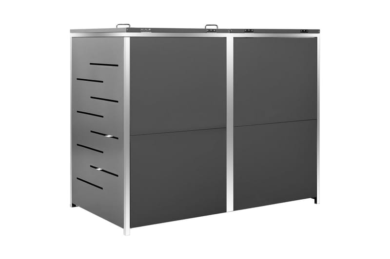 Kahden roska-astian vaja 138x77,5x115,5 cm ruostumaton teräs - Kotitalous - Siivous & vaatehuolto - Lajittelu & jätehuolto - Roskakorit & jäteastiat