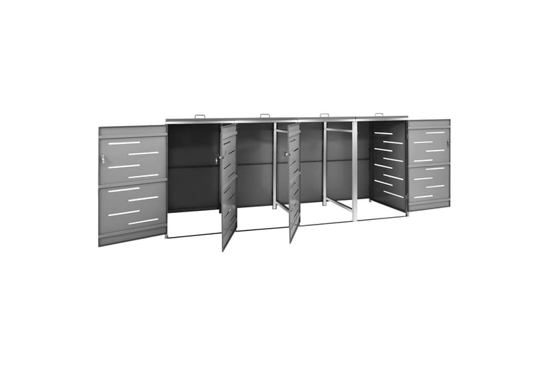 Neljän roska-astian vaja 276,5x77,5x115,5 cm - Kotitalous - Siivous & vaatehuolto - Lajittelu & jätehuolto - Roskakorit & jäteastiat