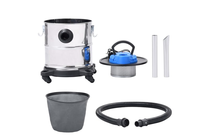 Tuhkaimuri HEPA suodattimella 1200 W 20 L ruostumaton teräs - Hopea - Kotitalous - Siivous & vaatehuolto - Pölynimurit - Tuhkaimuri