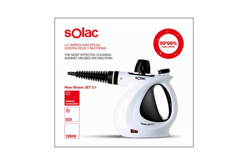 Höyrypesuri Solac Steam Jet 2.1 1050W - Valkoinen - Kotitalous - Siivous & vaatehuolto - Siivousvälineet & siivoustuotteet - Höyrypesuri