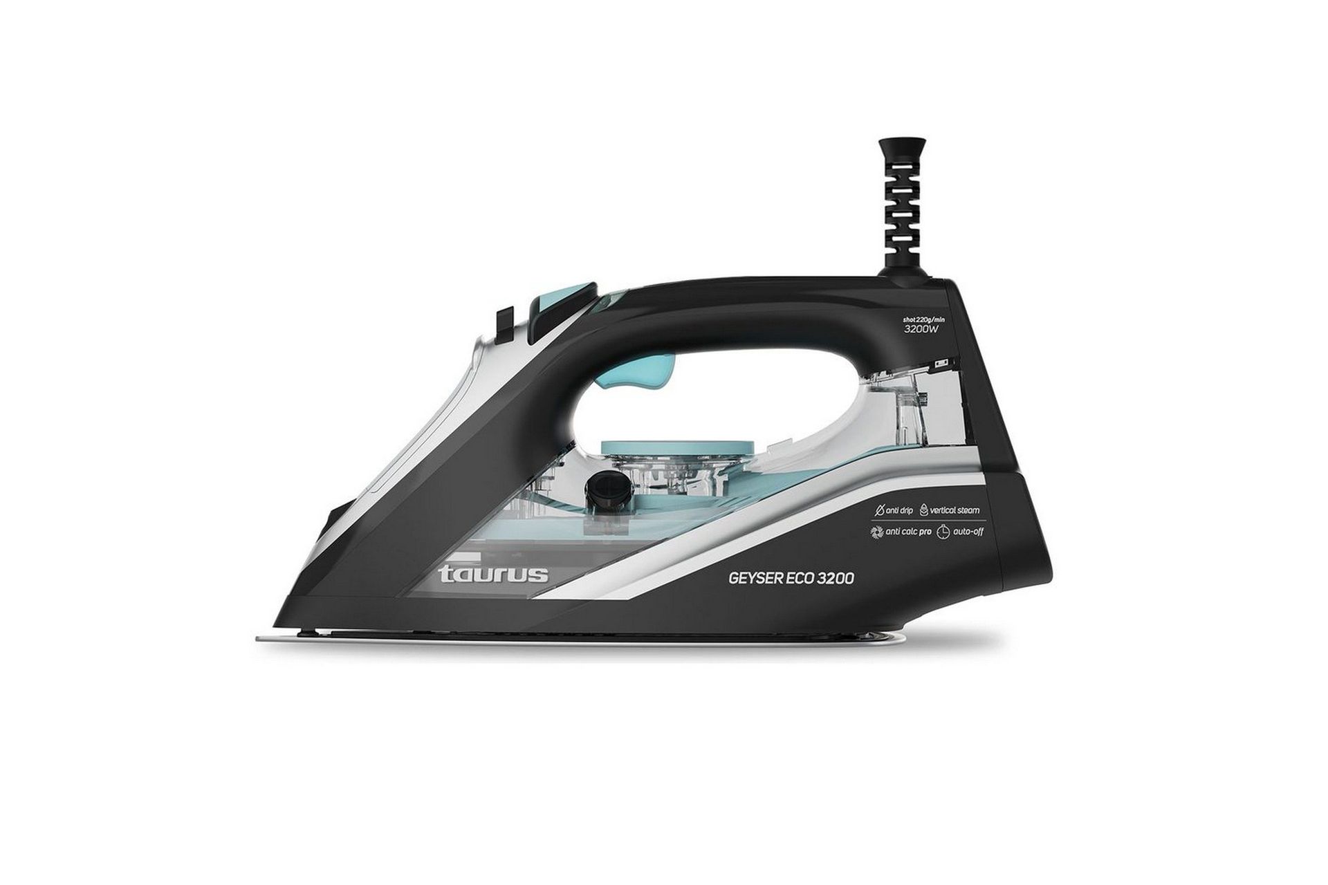 Höyrysilitysrauta Taurus Geyser Eco 3200W - Musta/Hopea