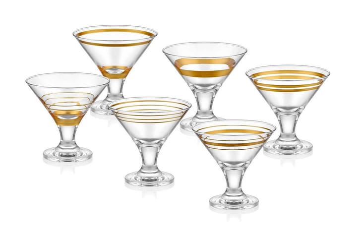 Glass setti 6-pak - Kulta - Juomalasit - Cocktaillasi
