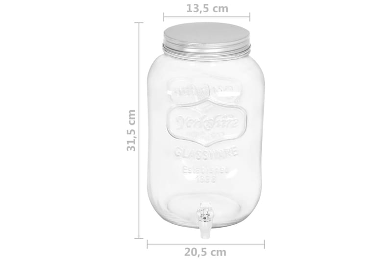 Juoma-annostelija 8050 ml lasi - Kotitalous - Tarjoilu & kattaus - Kannut & karahvit
