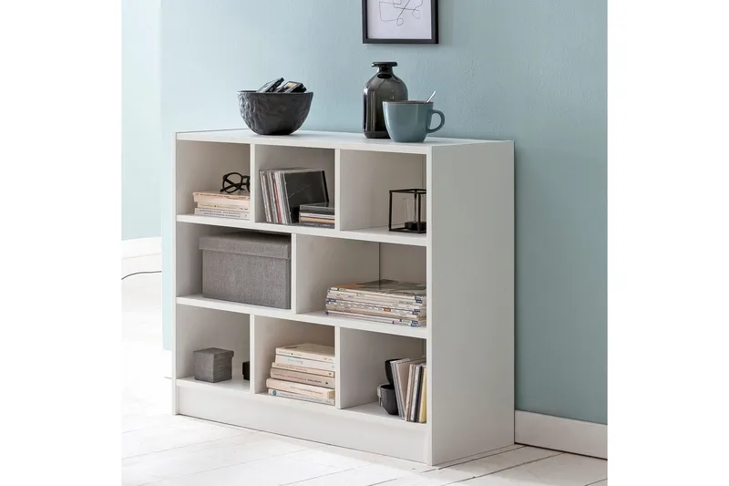 Kirjahylly Wohnling Lastulevyä, 8 säilytyshyllyä - Kotitalous - Tarjoilu & kattaus - Kannut & karahvit - Lasipullo