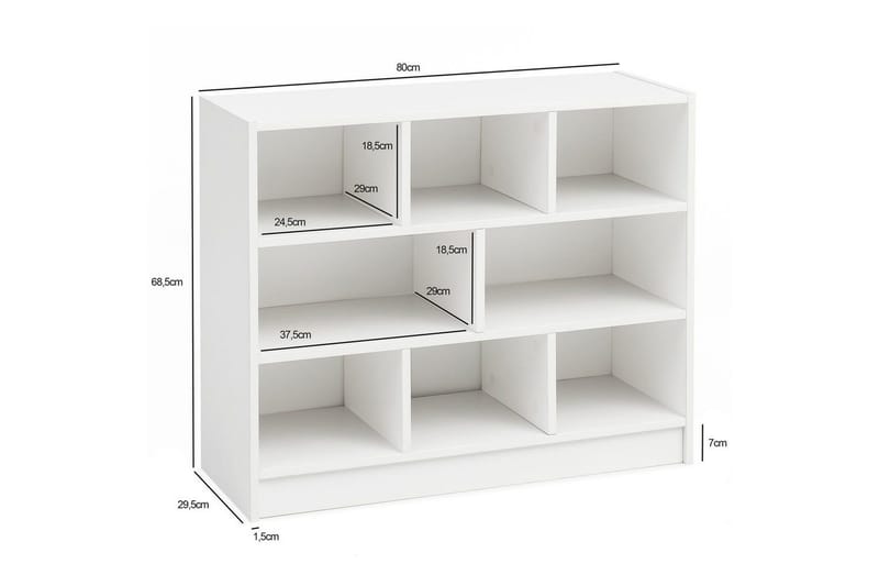 Kirjahylly Wohnling Lastulevyä, 8 säilytyshyllyä - Kotitalous - Tarjoilu & kattaus - Kannut & karahvit - Lasipullo