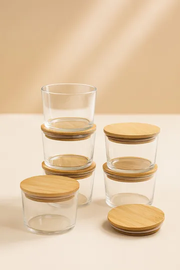 Säilytysrasiat, setti (12 osaa) Opviq Cleo Shelf (8 x 8 x 5 cm) Läpinäkyvä tammi - Läpinäkyvä tammi - Kotitalous - Tarjoilu & kattaus - Kannut & karahvit - Lasipullo