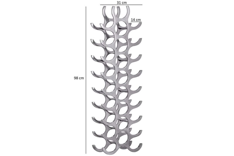 Viiniteline Wohnling Alumiinivalu käsin kiillotettu tila 27 pullolle moderni loft - Säilytys - Hylly - Säilytyshylly - Viiniteline & viinihylly