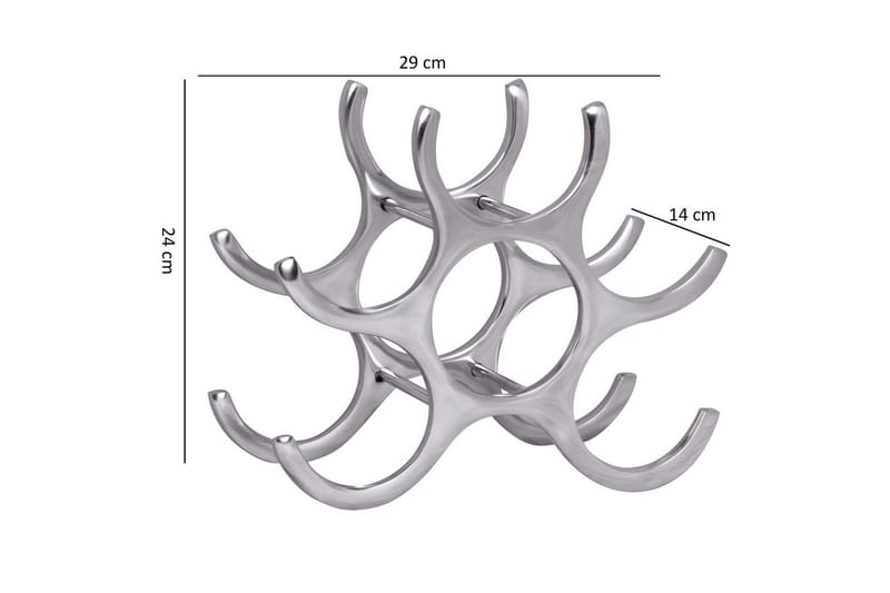Viiniteline Wohnling Alumiinivalu käsin kiillotettu tila 6 pullolle moderni loft - Säilytys - Hylly - Säilytyshylly - Viiniteline & viinihylly
