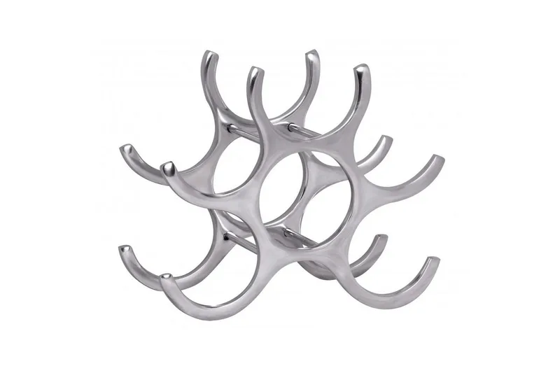 Viiniteline Wohnling Alumiinivalu käsin kiillotettu tila 6 pullolle moderni loft - Säilytys - Hylly - Säilytyshylly - Viiniteline & viinihylly